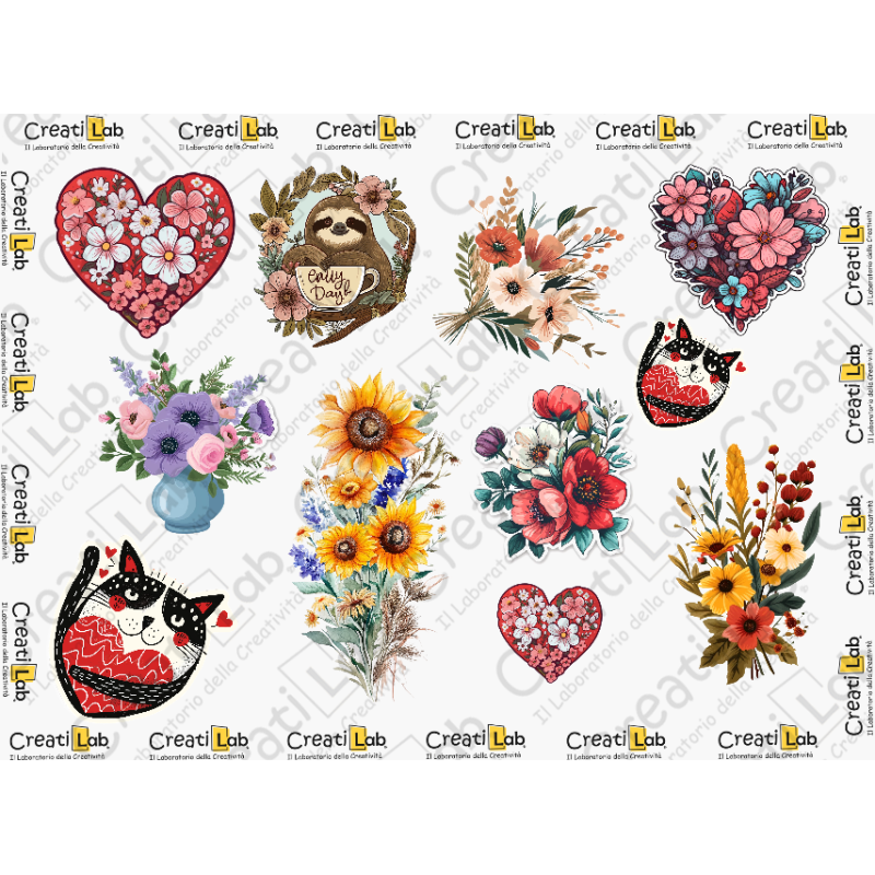 Stickers Adesivi Fiori Boho