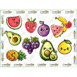 Stickers Adesivi Frutta kawaii