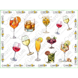 Stickers Adesivi Bicchieri con aperitivi