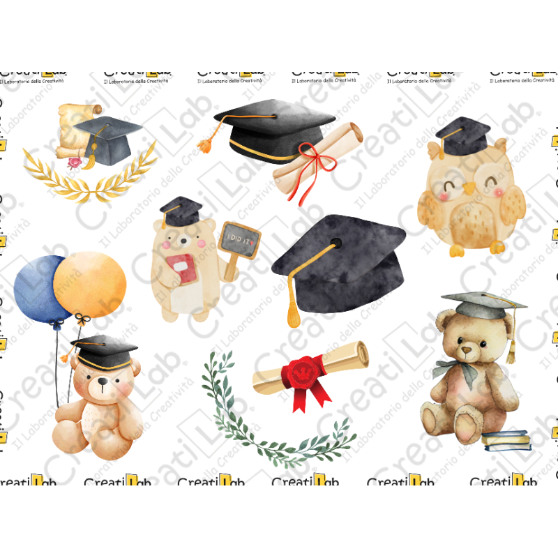 Stickers Adesivi Laurea watercolor