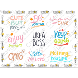 Stickers Adesivi Scritte simpatiche colorate