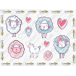 Stickers Adesivi Pecorelle simpatiche
