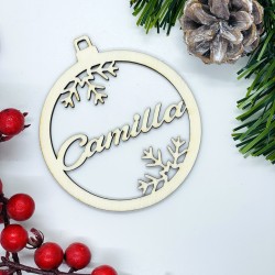 Pallina di Natale personalizzata in Legno con il nome