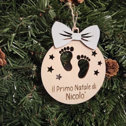 Pallina di Natale "Il Primo Natale di" Addobbi Albero di Natale, Personalizzabile 