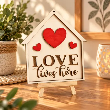 Decorazione in legno Love lives here