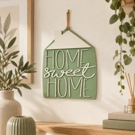 Decorazione in legno targa Fuori Porta Home Sweet Home