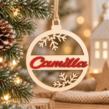 Pallina di Natale Personalizzata con il nome colorato in rilievo