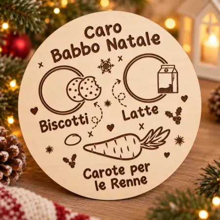 Piatto in legno per Babbo Natale