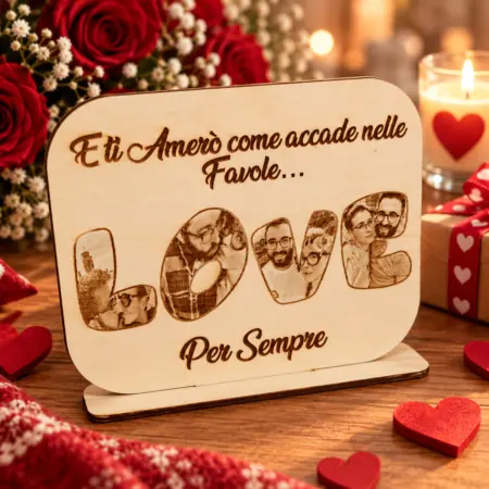 Quadretto "Love" con foto incise