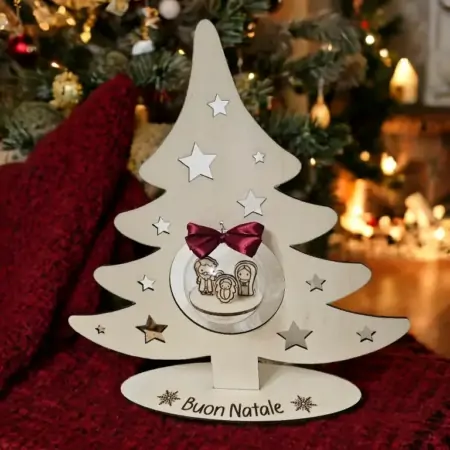 Albero di Natale con Pallina Sacra Famiglia