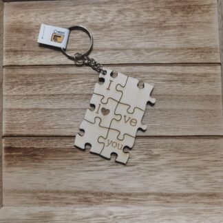 Portachiavi Personalizzato in Legno "Puzzle"