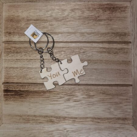 Portachiavi Personalizzato in Legno "Puzzle di coppia"