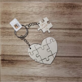 Portachiavi Personalizzato in Legno Puzzle "You complete Me"  