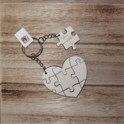 Portachiavi Personalizzato in Legno Puzzle "You complete Me"  