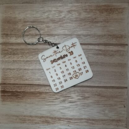 Portachiavi Personalizzato in Legno Save the Date  