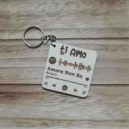 Portachiavi Personalizzato Spotify in Legno
