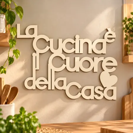 Scritta da appendere "La cucina è il cuore della casa"