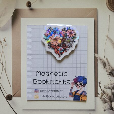 Segnalibro Magnetico Cuore con Fiori