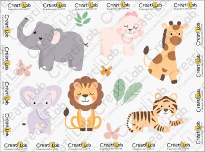 Stickers Adesivi Animali della foresta Boho  