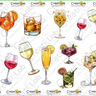 Stickers Adesivi Bicchieri con aperitivi  