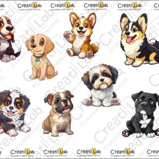 Stickers Adesivi Cani simpatici  