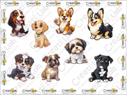 Stickers Adesivi Cani simpatici  