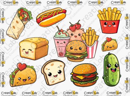 Stickers Adesivi Cibo kawaii  