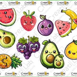 Stickers Adesivi Frutta kawaii  