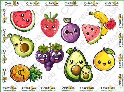 Stickers Adesivi Frutta kawaii  