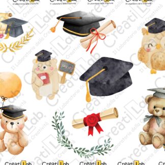 Stickers Adesivi Laurea watercolor  