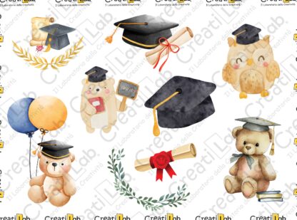 Stickers Adesivi Laurea watercolor  