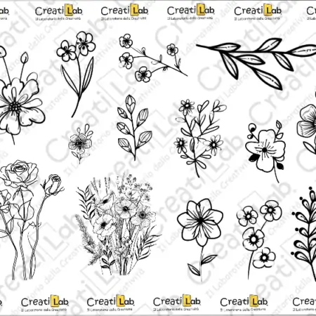 Stickers Adesivi Lineart Fiori