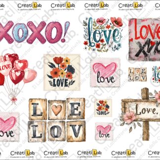 Stickers Adesivi Love watercolor  