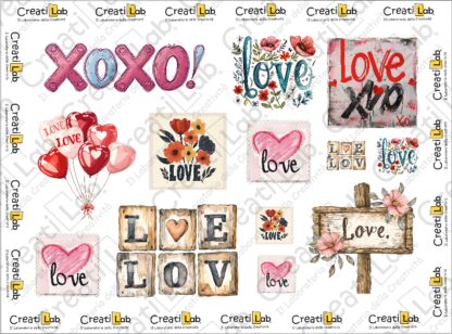 Stickers Adesivi Love watercolor  