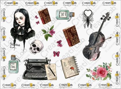 Stickers Adesivi Mercoledì Addams  