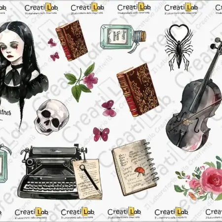 Stickers Adesivi Mercoledì Addams