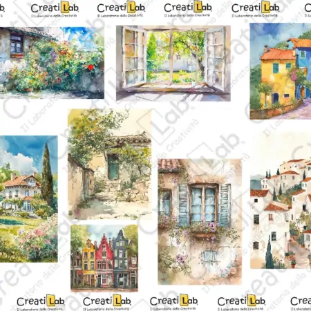 Stickers Adesivi Paesaggi acquarello