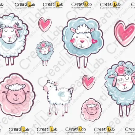 Stickers Adesivi Pecorelle simpatiche