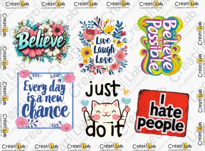 Stickers Adesivi Scritte colorate  