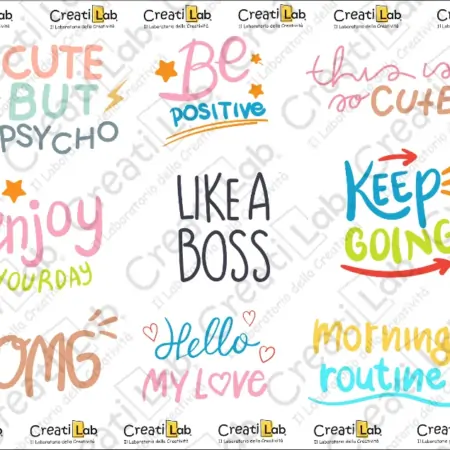 Stickers Adesivi Scritte simpatiche colorate