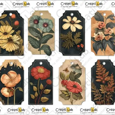 Stickers Adesivi Tag floreali
