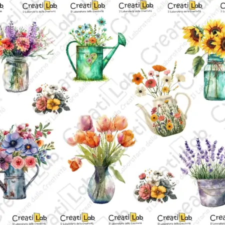 Stickers Adesivi Vasi di Fiori