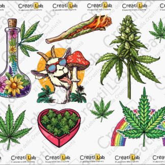 Stickers Adesivi Weed  