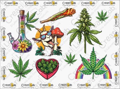 Stickers Adesivi Weed  