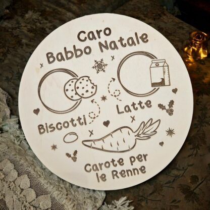 Piatto in legno per Babbo Natale  