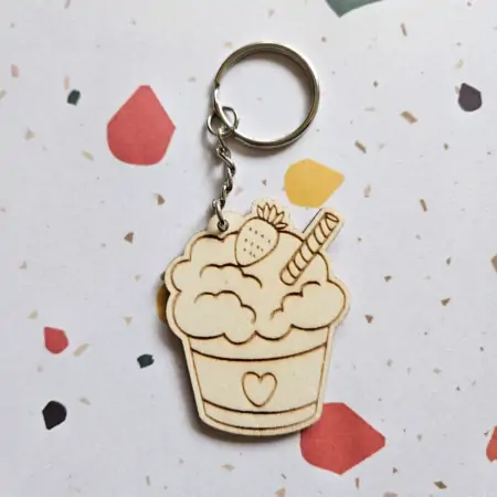 Portachiavi in Legno "Coppetta Gelato"