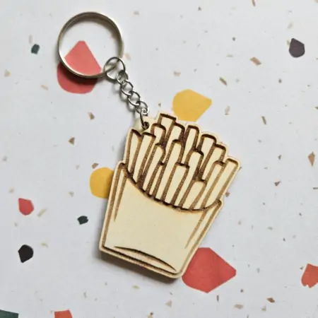Portachiavi in Legno "Patatine Fritte"