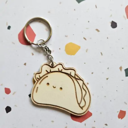 Portachiavi in Legno Tacos Kawaii