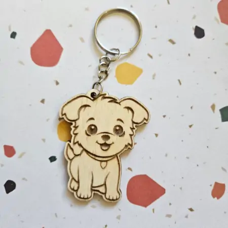 Portachiavi in Legno "Cagnolino tenero"