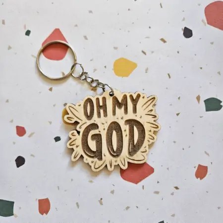 Portachiavi in Legno "Oh my God"